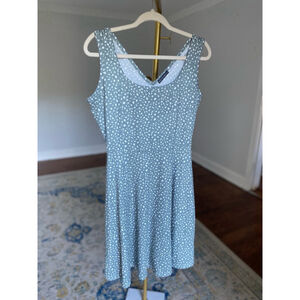 Fensace Sage Green Speckle Print Fit & Flare Sleeveless Dress Spring Easter Boho